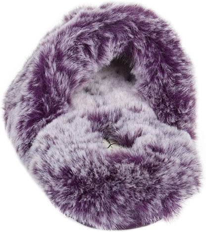 Womens Comfy Faux Fur House Slipper Scuff Memory Foam Slip on Anti-Skid Soleslipper